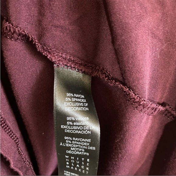 WHBM 3/4th bell sleeves maroon top drawstring details work business wear sz XS - Picture 9 of 9